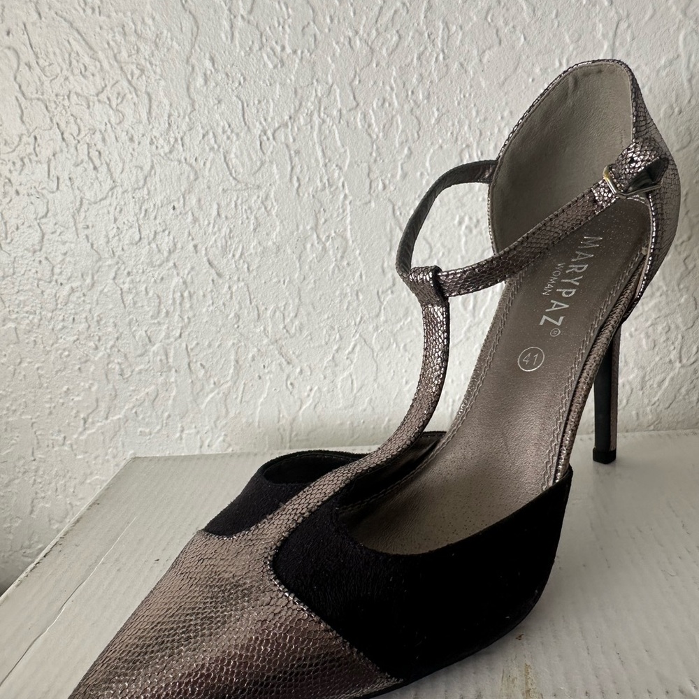 Black and Silver Women's Heels